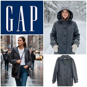 GAP Women's Charcoal Hooded Ski Jacket